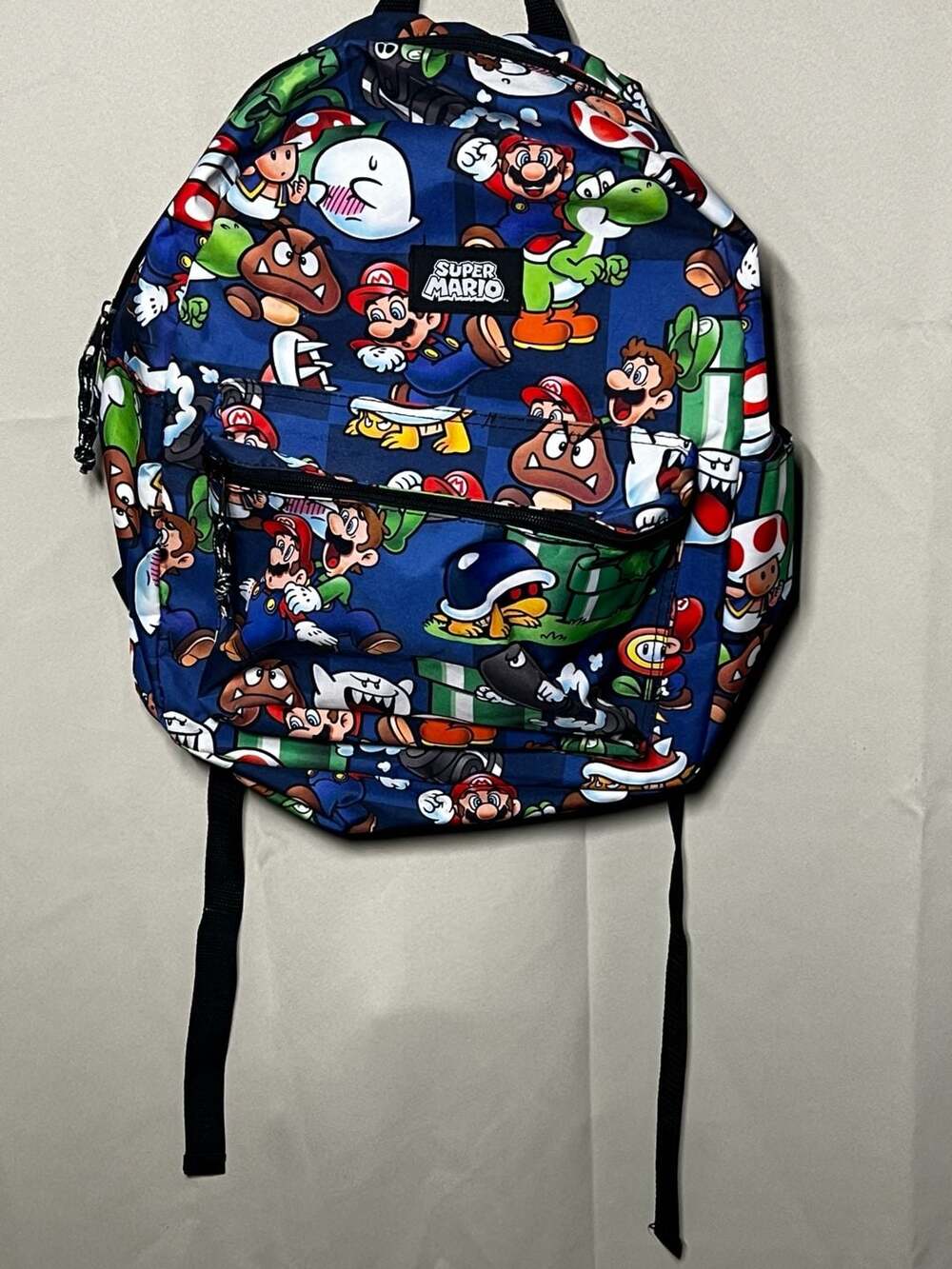Nintendo Super Mario Backpack All Over Print 15 Inch Blue Book Bag